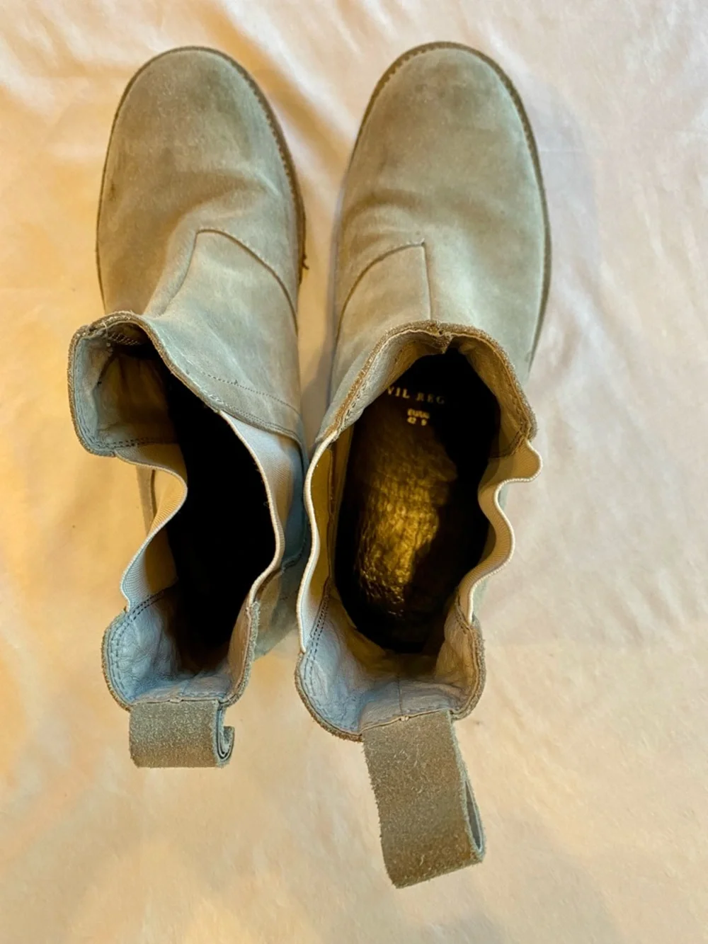 Suede Pull-On Ankle Hight Chelsea Boots in Gray - Picture 6 of 8